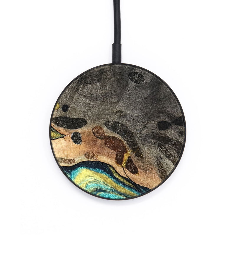 Circle Wood Wireless Charger - Santos (Teal & Gold, 820117)