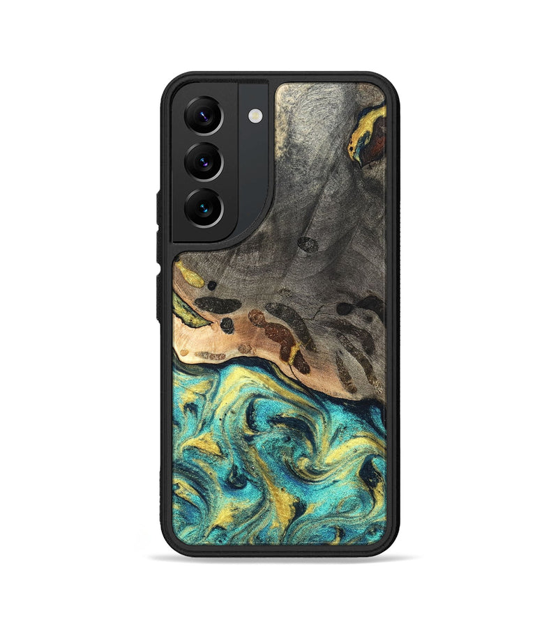 Galaxy S22 Wood Phone Case - Santos (Teal & Gold, 820117)