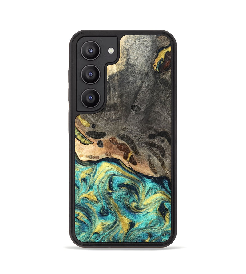 Galaxy S23 Wood Phone Case - Santos (Teal & Gold, 820117)