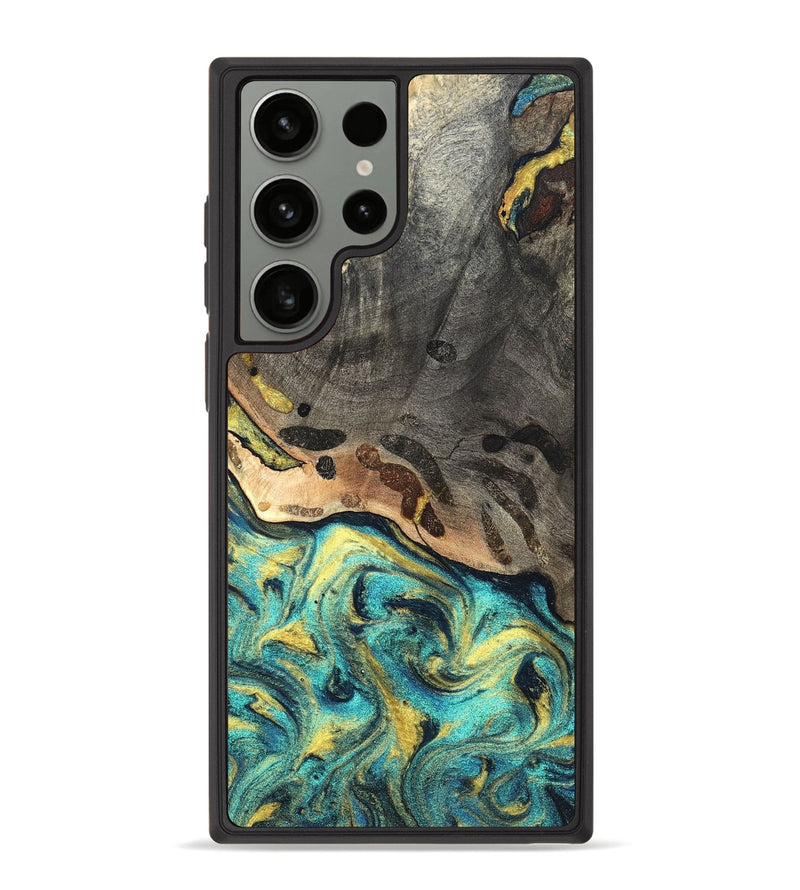 Galaxy S23 Ultra Wood Phone Case - Santos (Teal & Gold, 820117)