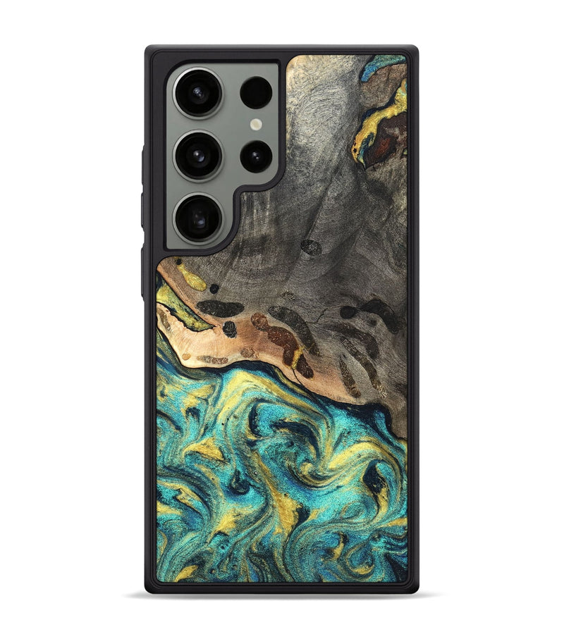 Galaxy S24 Ultra Wood Phone Case - Santos (Teal & Gold, 820117)