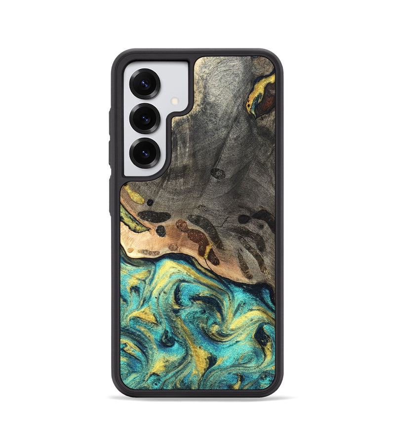 Galaxy S25 Wood Phone Case - Santos (Teal & Gold, 820117)