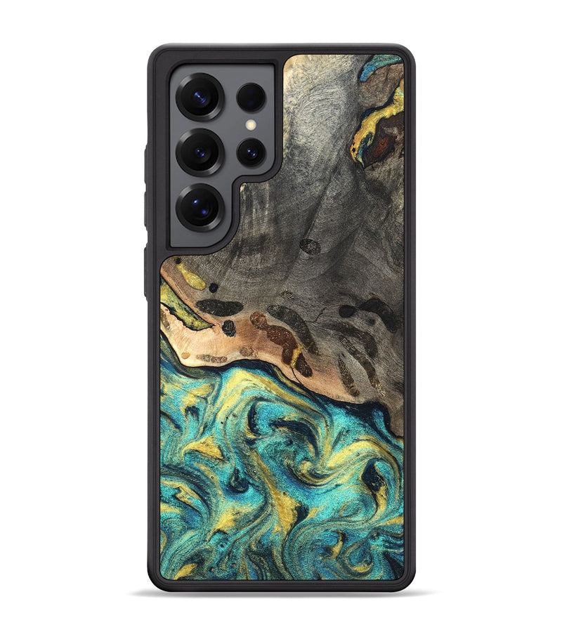 Galaxy S25 Ultra Wood Phone Case - Santos (Teal & Gold, 820117)