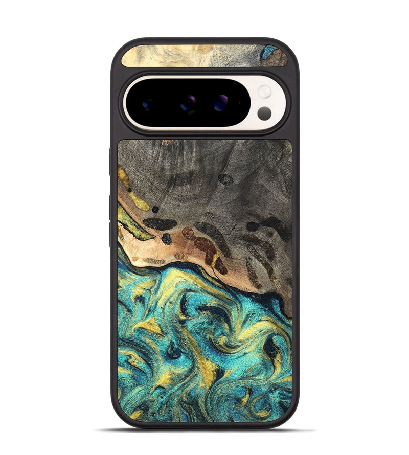 Pixel 9 Wood Phone Case - Santos (Teal & Gold, 820117)