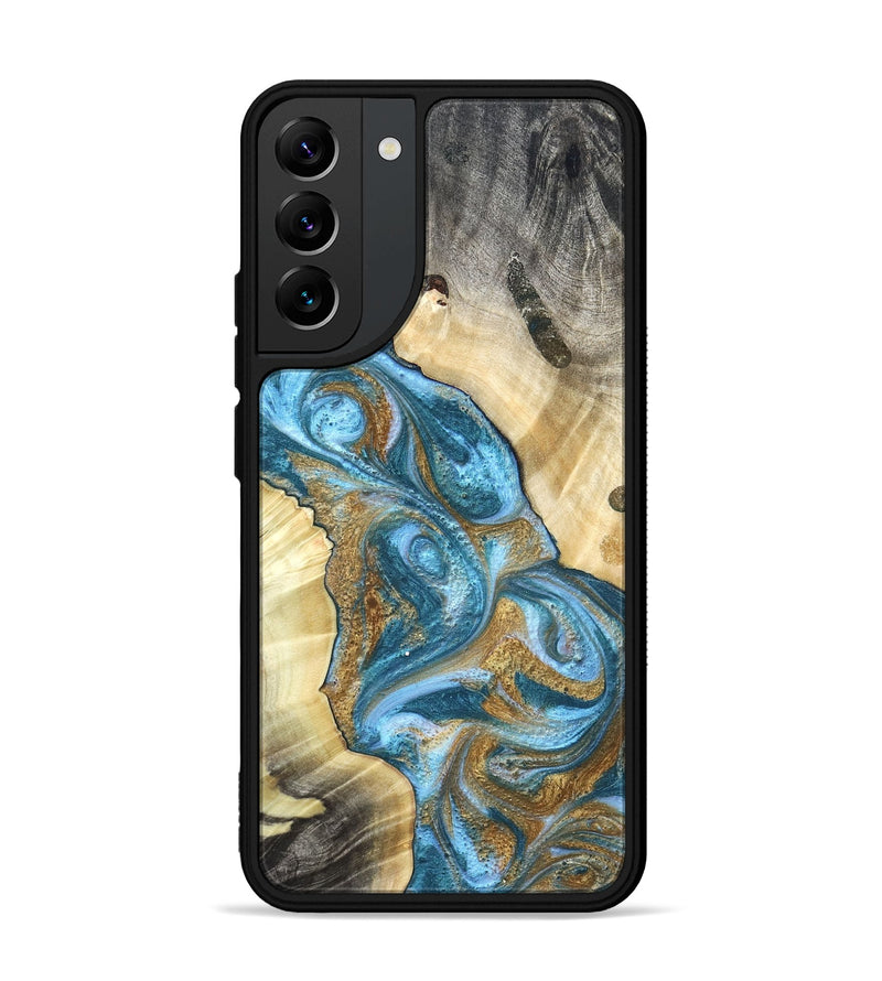 Galaxy S22 Plus Wood Phone Case - Declan (Teal & Gold, 820118)