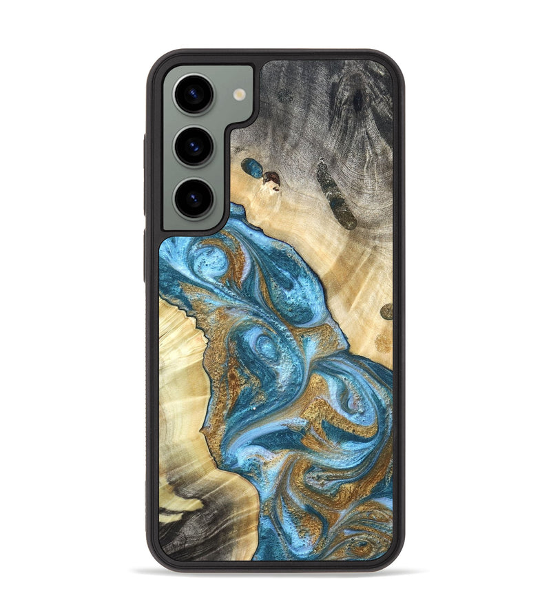 Galaxy S23 Plus Wood Phone Case - Declan (Teal & Gold, 820118)