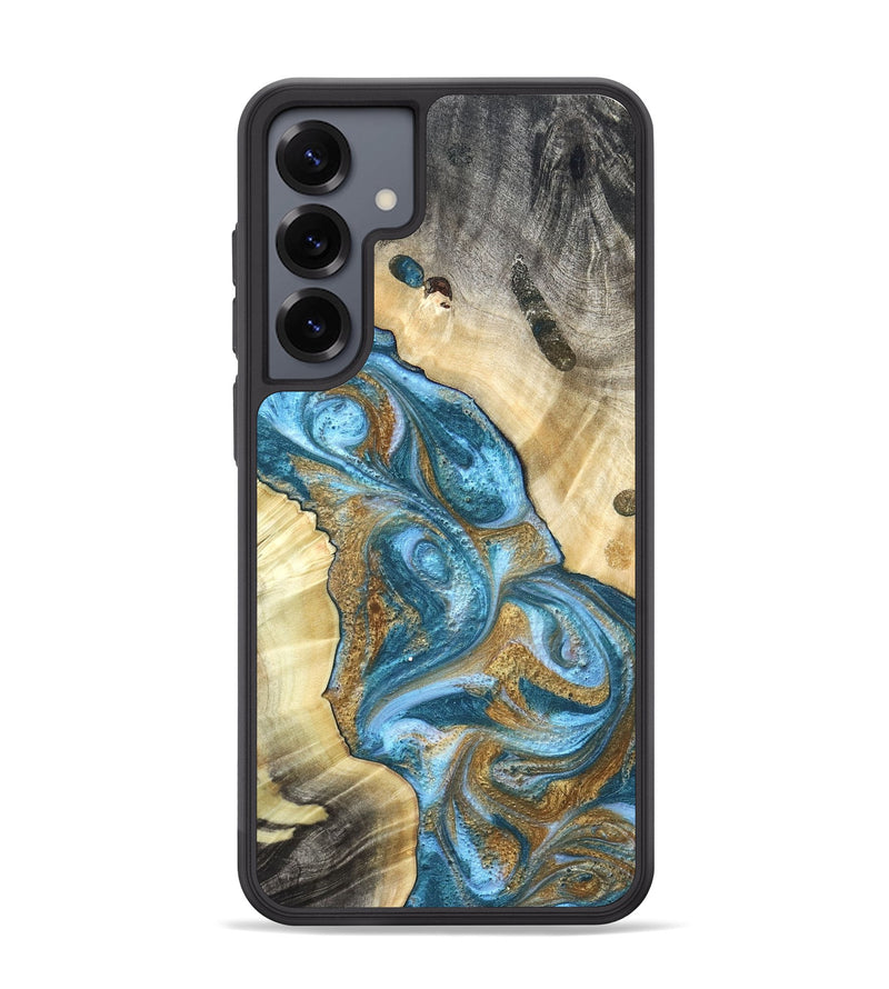 Galaxy S25 Plus Wood Phone Case - Declan (Teal & Gold, 820118)