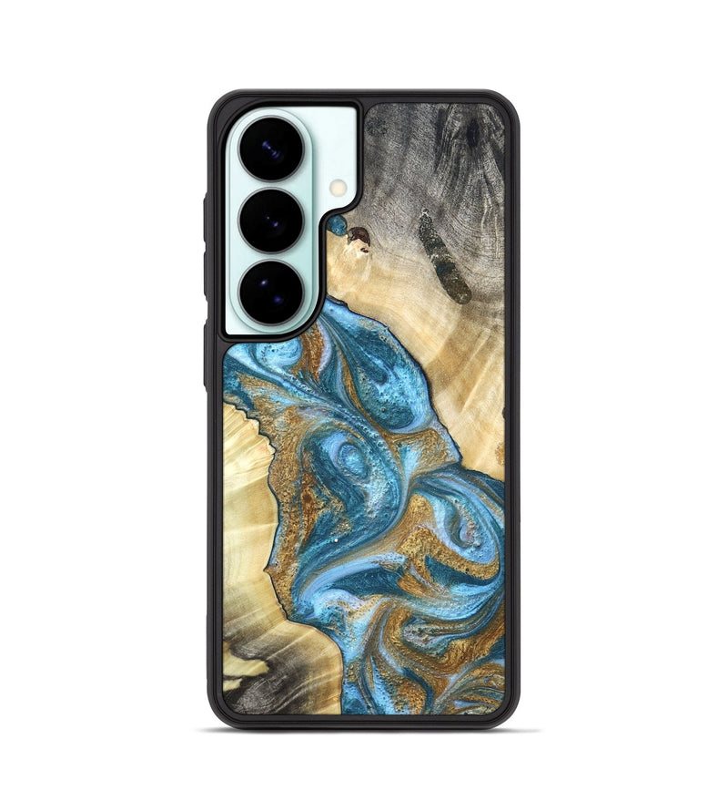 Galaxy S26 Wood Phone Case - Declan (Teal & Gold, 820118)