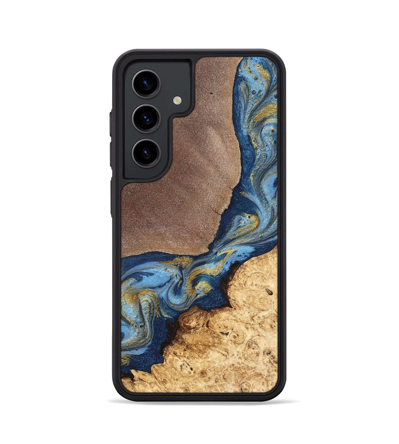 Galaxy S24 Wood Phone Case - Isa (Teal & Gold, 820119)