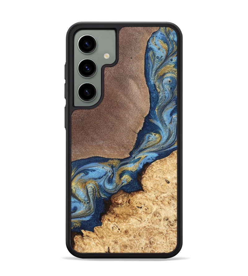 Galaxy S24 Plus Wood Phone Case - Isa (Teal & Gold, 820119)