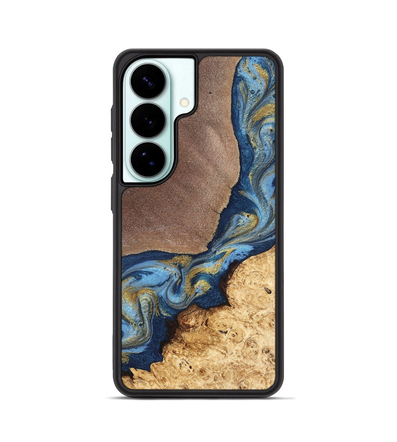 Galaxy S26 Wood Phone Case - Isa (Teal & Gold, 820119)