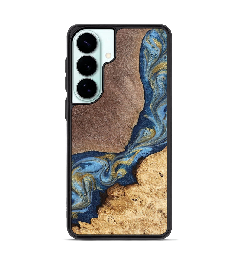 Galaxy S26 Plus Wood Phone Case - Isa (Teal & Gold, 820119)