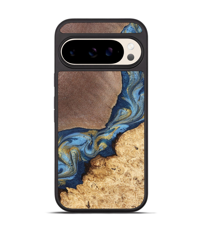 Pixel 10 Wood Phone Case - Isa (Teal & Gold, 820119)