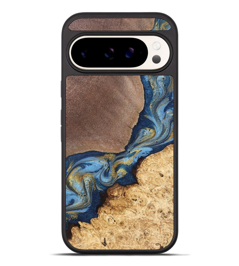 Pixel 10 Pro XL Wood Phone Case - Isa (Teal & Gold, 820119)