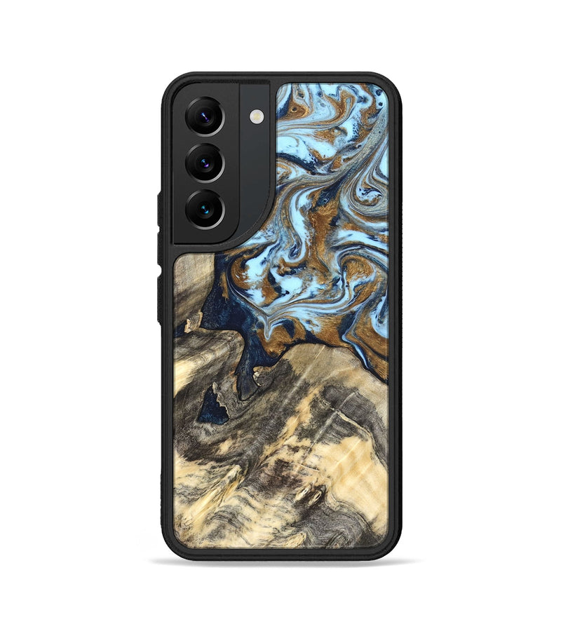 Galaxy S22 Wood Phone Case - Robb (Teal & Gold, 820120)