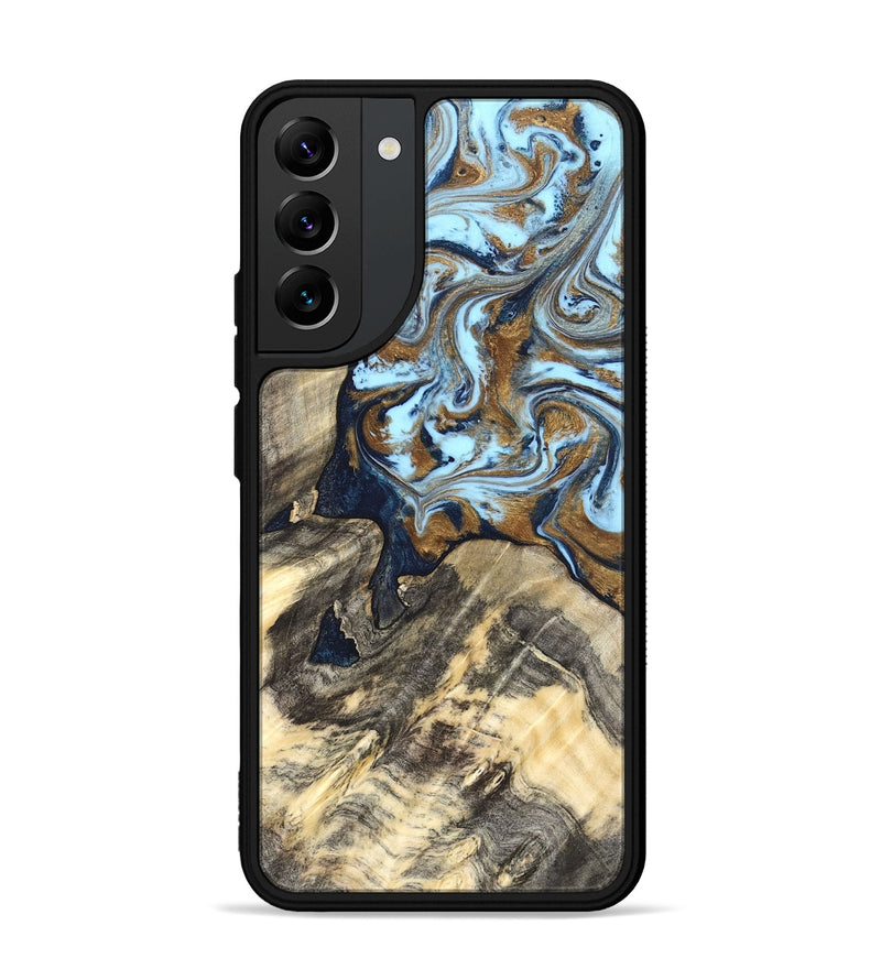 Galaxy S22 Plus Wood Phone Case - Robb (Teal & Gold, 820120)