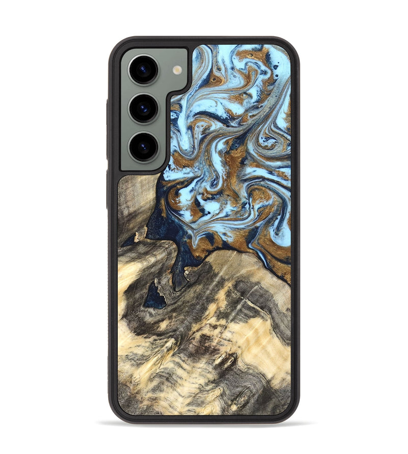 Galaxy S23 Plus Wood Phone Case - Robb (Teal & Gold, 820120)