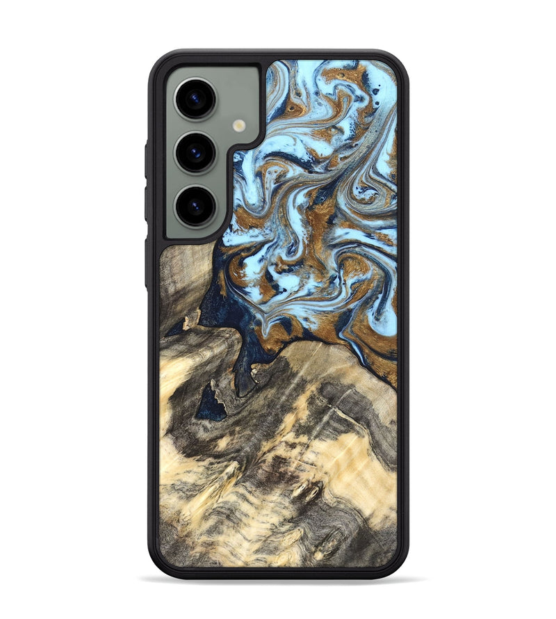 Galaxy S24 Plus Wood Phone Case - Robb (Teal & Gold, 820120)