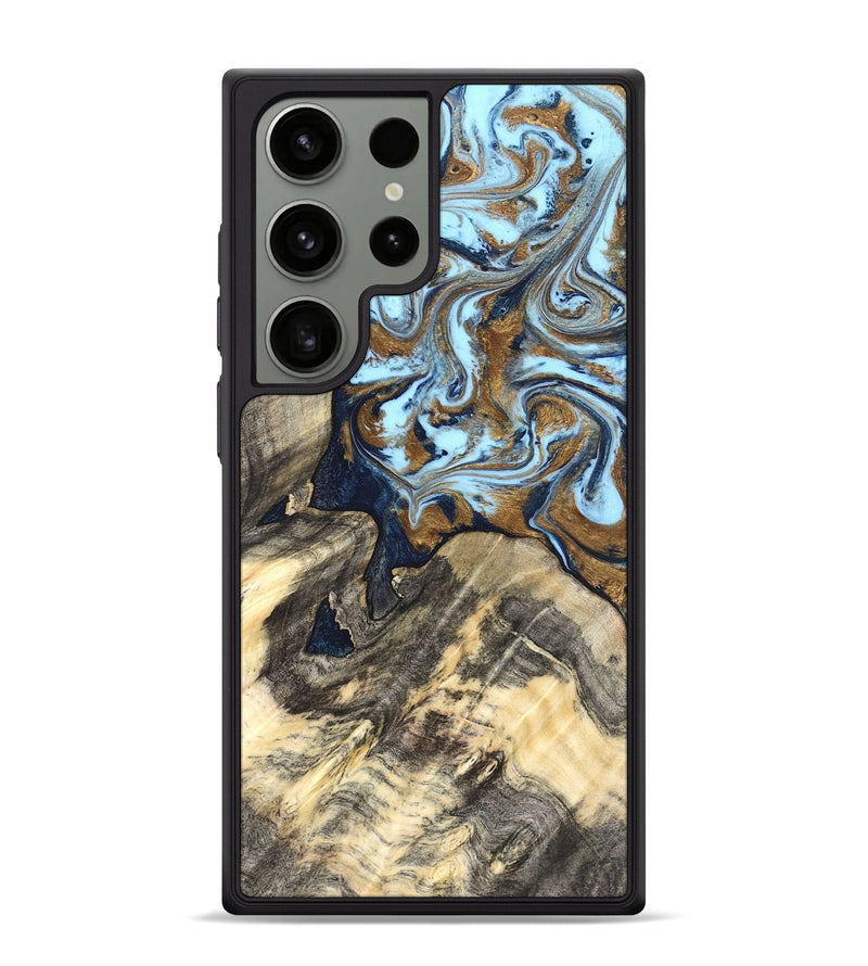Galaxy S24 Ultra Wood Phone Case - Robb (Teal & Gold, 820120)