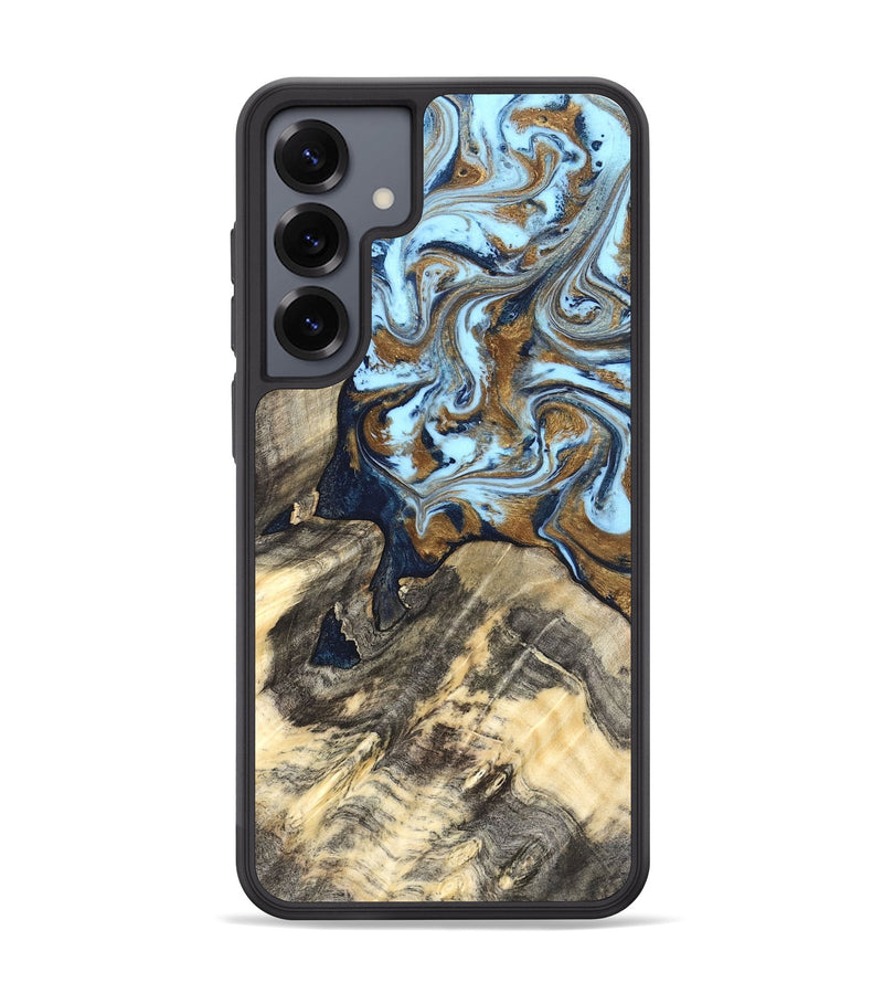 Galaxy S25 Plus Wood Phone Case - Robb (Teal & Gold, 820120)