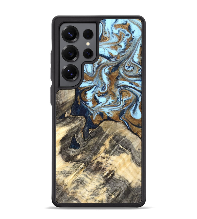 Galaxy S25 Ultra Wood Phone Case - Robb (Teal & Gold, 820120)