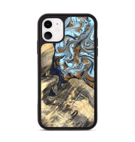 iPhone 11 Wood Phone Case - Robb (Teal & Gold, 820120)
