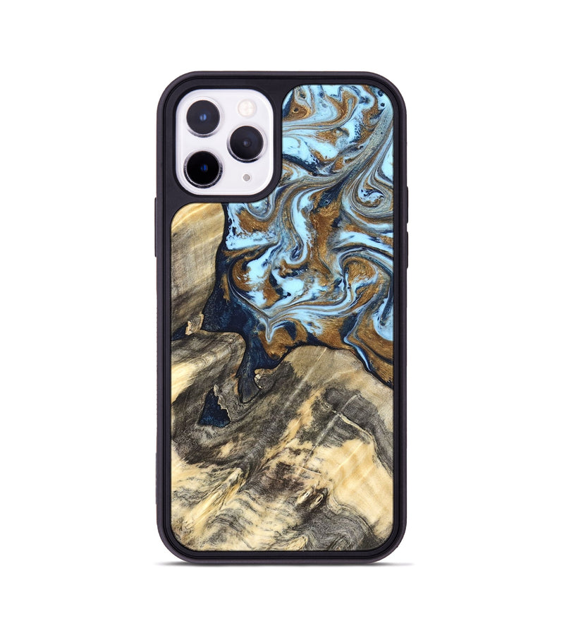 iPhone 11 Pro Wood Phone Case - Robb (Teal & Gold, 820120)