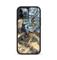 iPhone 12 Pro Wood Phone Case - Robb (Teal & Gold, 820120)