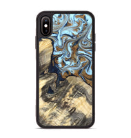iPhone Xs Max Wood Phone Case - Robb (Teal & Gold, 820120)