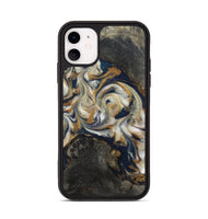 iPhone 11 Wood Phone Case - Stephen (Teal & Gold, 820121)