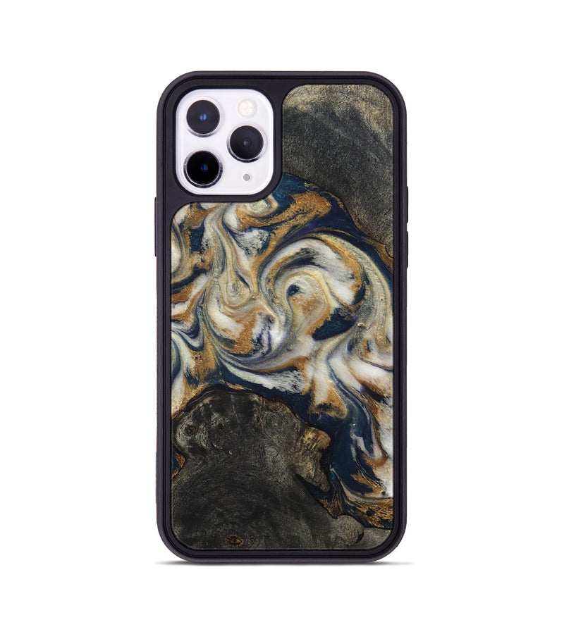 iPhone 11 Pro Wood Phone Case - Stephen (Teal & Gold, 820121)