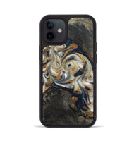 iPhone 12 Wood Phone Case - Stephen (Teal & Gold, 820121)