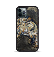 iPhone 12 Pro Wood Phone Case - Stephen (Teal & Gold, 820121)