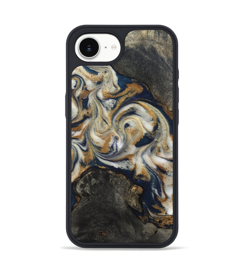 iPhone 16e Wood Phone Case - Stephen (Teal & Gold, 820121)