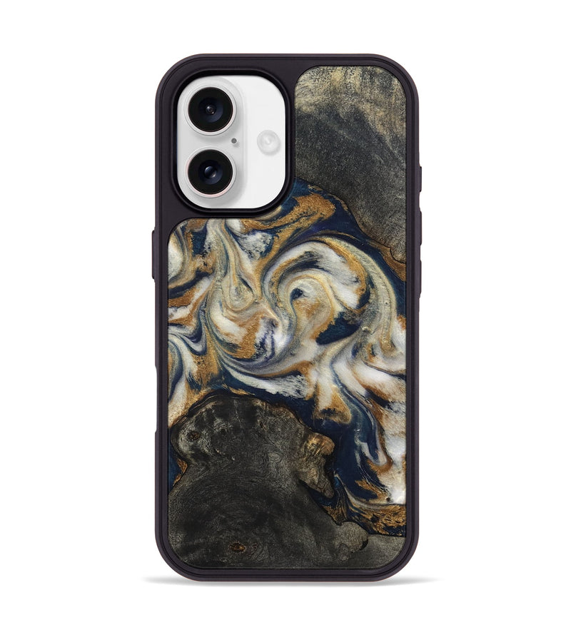 iPhone 17 Wood Phone Case - Stephen (Teal & Gold, 820121)