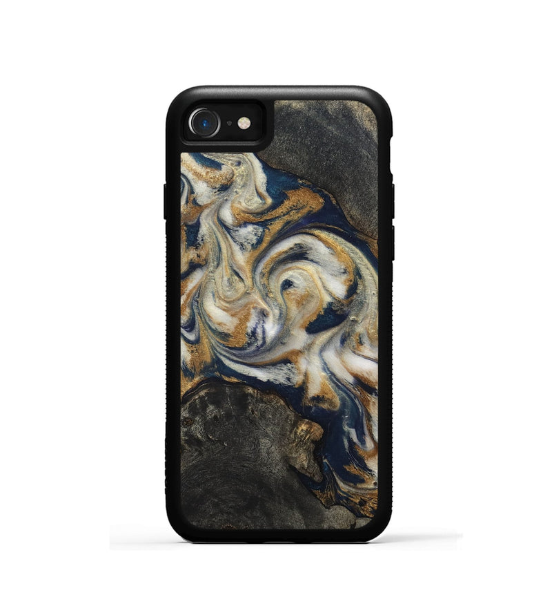 iPhone SE Wood Phone Case - Stephen (Teal & Gold, 820121)
