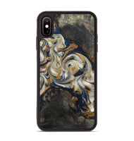 iPhone Xs Max Wood Phone Case - Stephen (Teal & Gold, 820121)