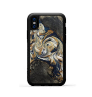 iPhone Xs Wood Phone Case - Stephen (Teal & Gold, 820121)