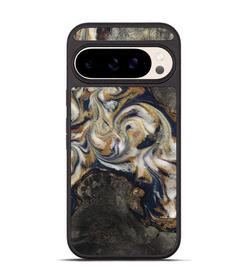 Pixel 10 Wood Phone Case - Stephen (Teal & Gold, 820121)