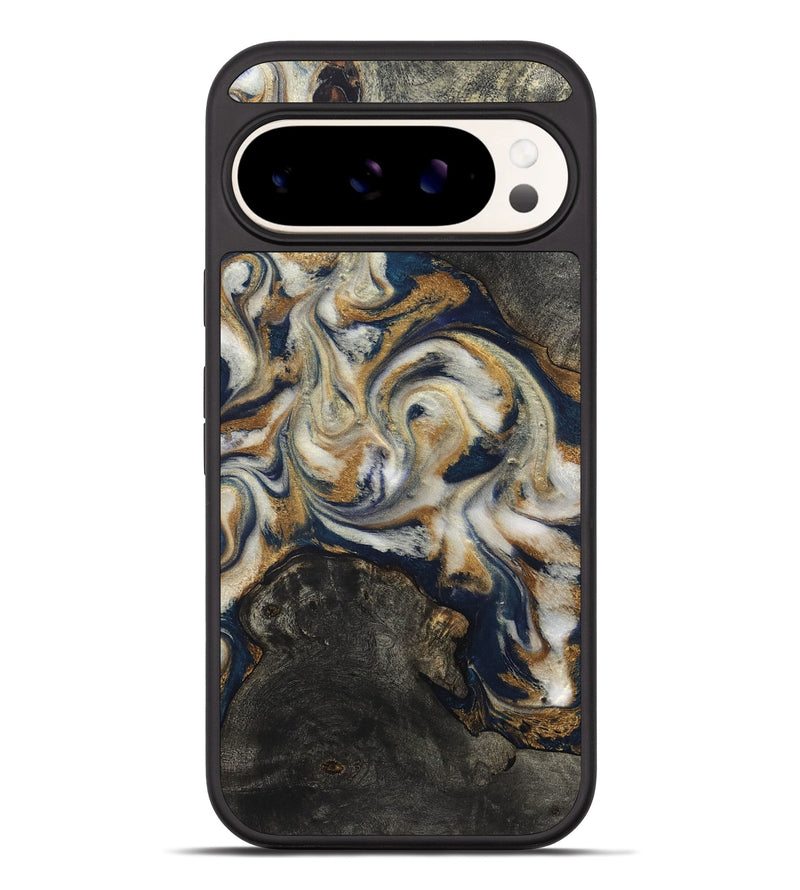 Pixel 10 Pro XL Wood Phone Case - Stephen (Teal & Gold, 820121)