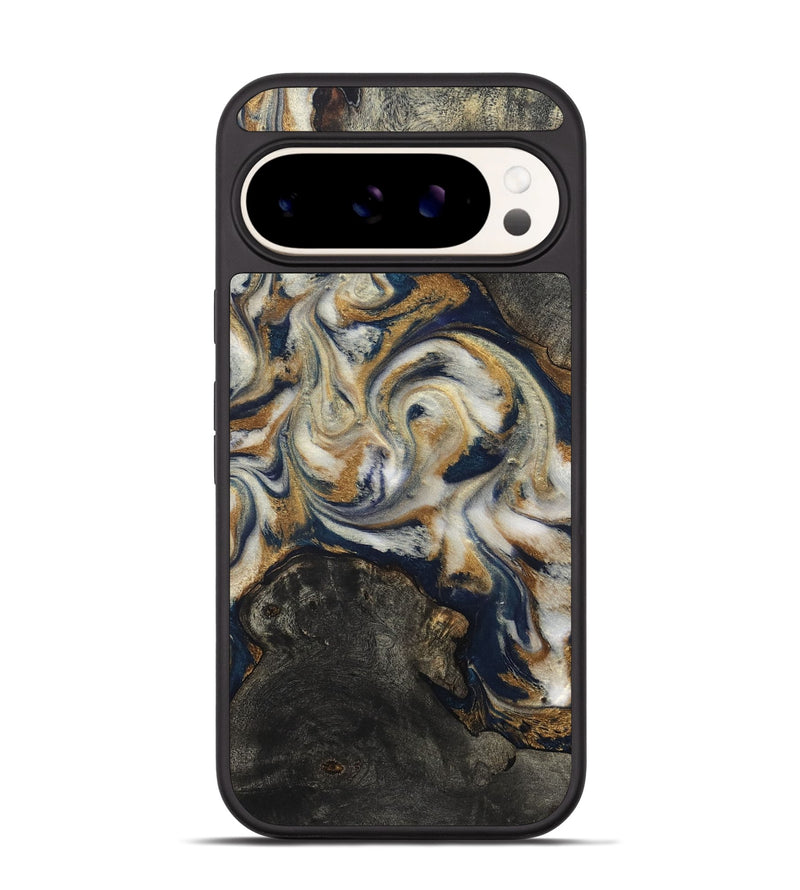 Pixel 9 Wood Phone Case - Stephen (Teal & Gold, 820121)