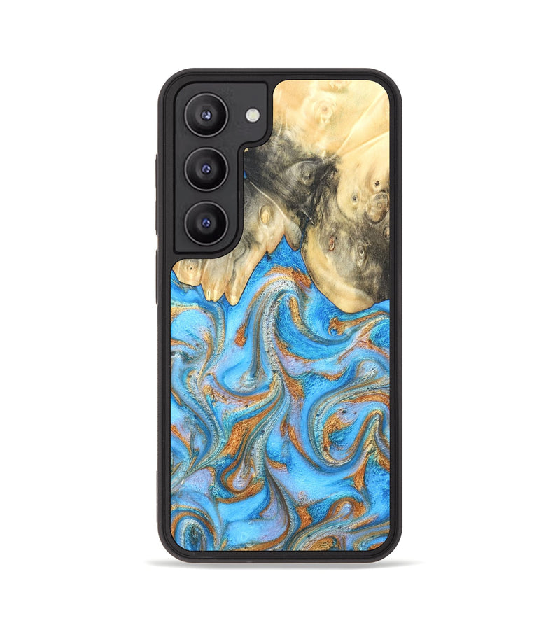 Galaxy S23 Wood Phone Case - Cassidy (Teal & Gold, 820122)