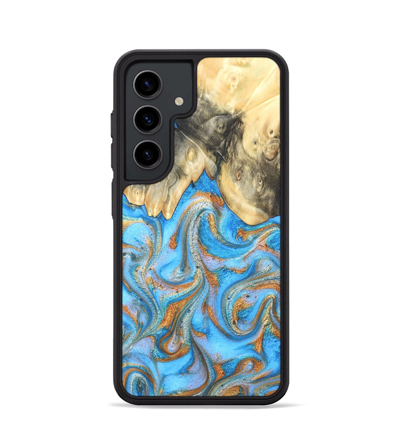 Galaxy S24 Wood Phone Case - Cassidy (Teal & Gold, 820122)
