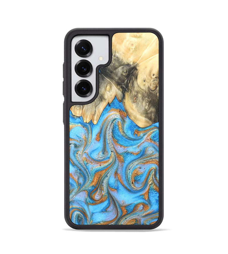 Galaxy S25 Wood Phone Case - Cassidy (Teal & Gold, 820122)