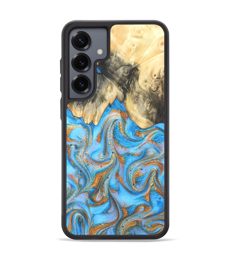 Galaxy S25 Plus Wood Phone Case - Cassidy (Teal & Gold, 820122)