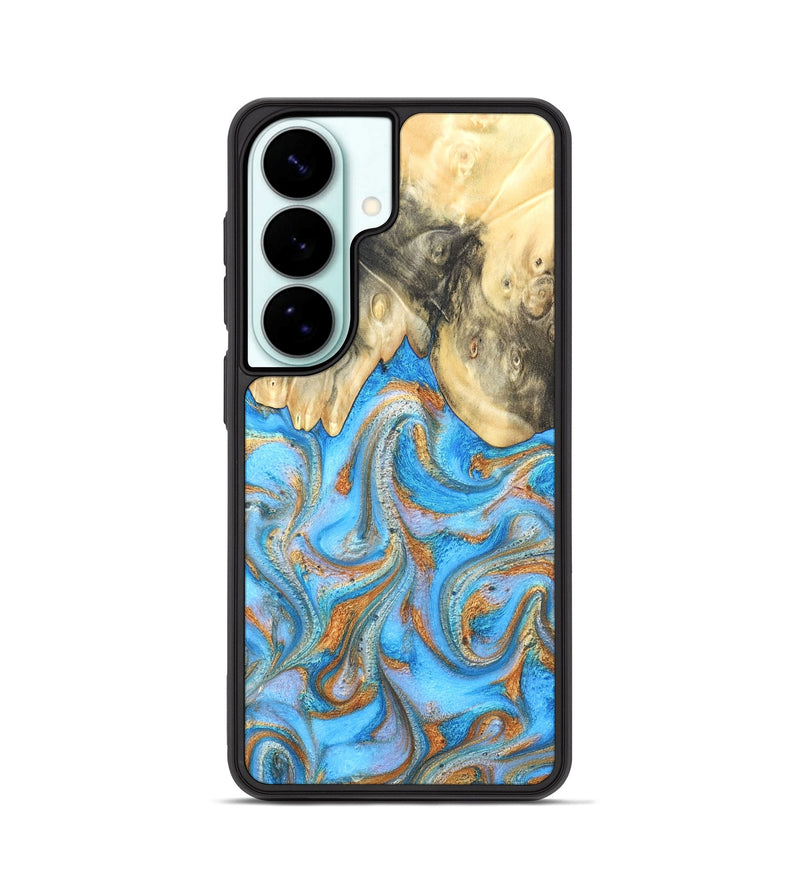 Galaxy S26 Wood Phone Case - Cassidy (Teal & Gold, 820122)