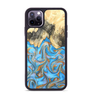 iPhone 11 Pro Max Wood Phone Case - Cassidy (Teal & Gold, 820122)