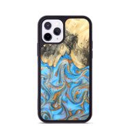 iPhone 11 Pro Wood Phone Case - Cassidy (Teal & Gold, 820122)