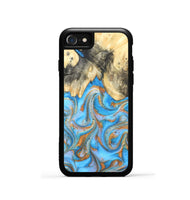 iPhone SE Wood Phone Case - Cassidy (Teal & Gold, 820122)