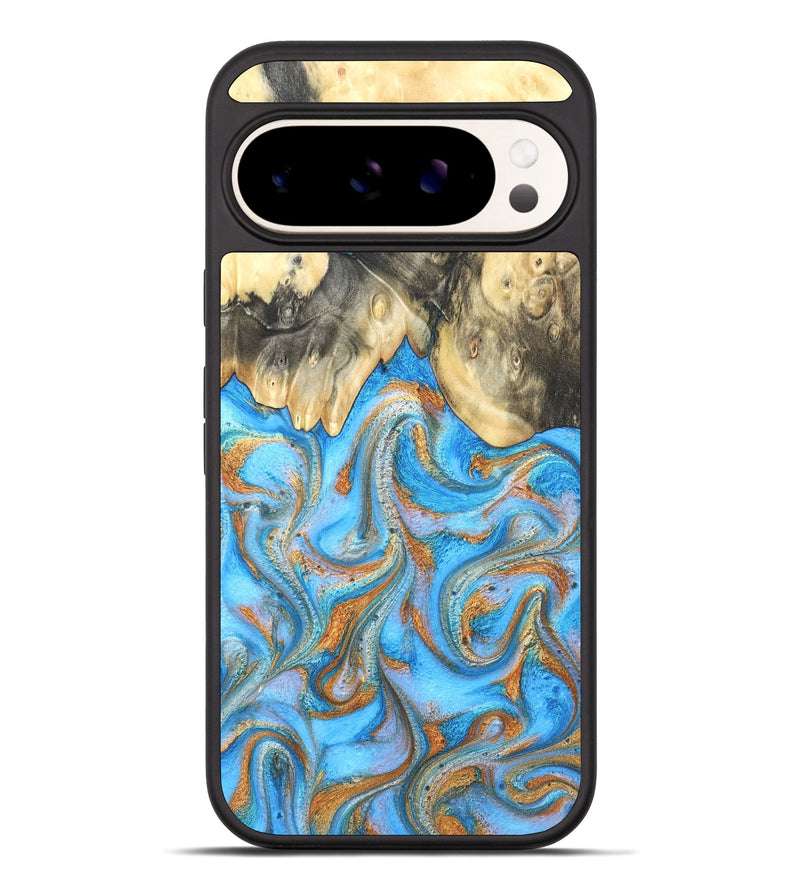 Pixel 10 Pro XL Wood Phone Case - Cassidy (Teal & Gold, 820122)